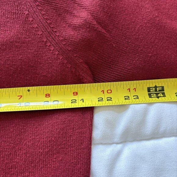 Vintage Womens Medium Red Cardigan Sweater 100% Cotton Button Down Fall Autumn - Picture 3 of 7